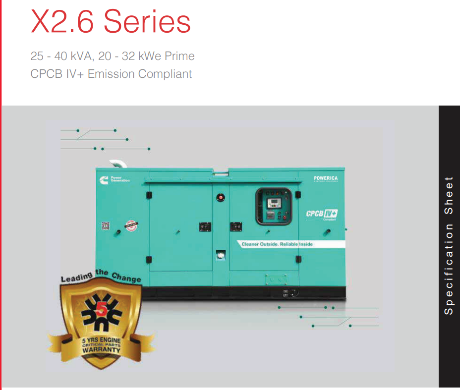 Cummins Powered Generator 15-50 kVA