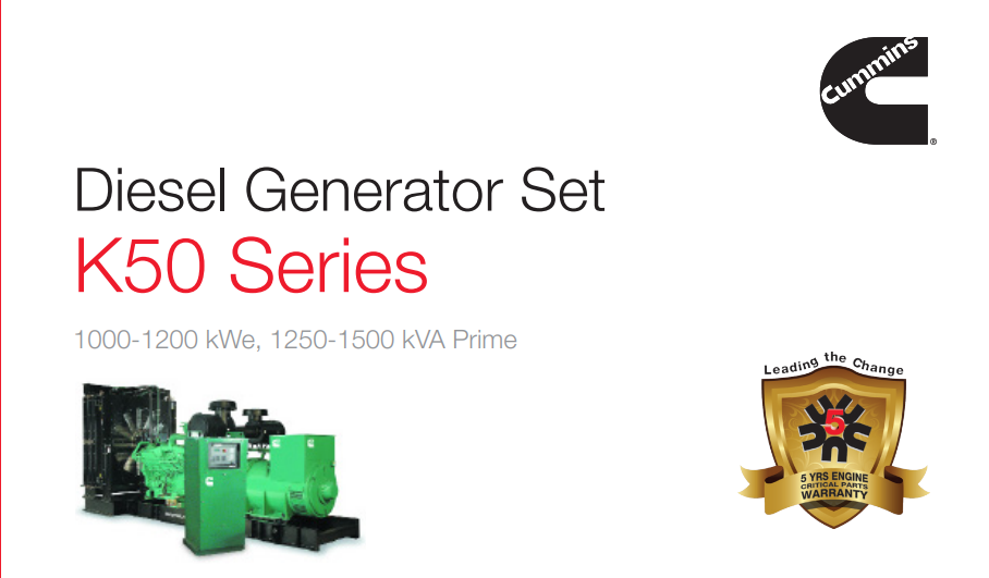 Cummins Powered Generator 500-1250 kVA